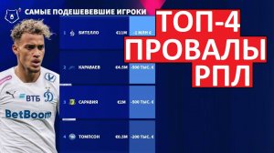 Топ-4 провала РПЛ! Самые подешевевшие игроки!