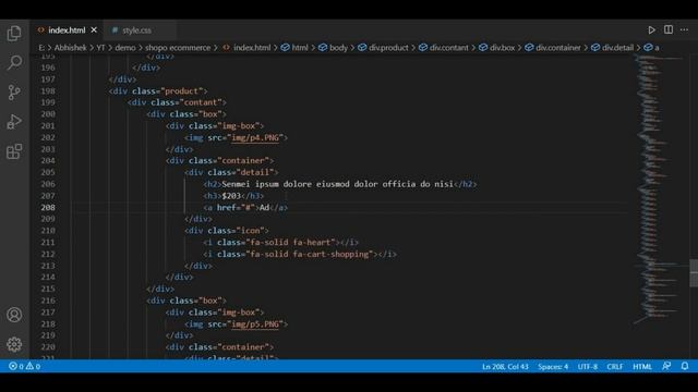 complete E-commerce website using HTML & CSS | how to make E-commerce website HTML & CSS