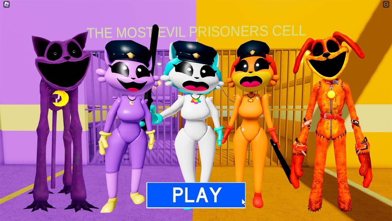 CATNAP ДЕВУШКА ПРОТИВ CRAFTYCORN ДЕВУШКИ ПРОТИВ DOGDAY ДЕВУШКИ в BARRY'S PRISON RUN! Obby в РОБЛОКС