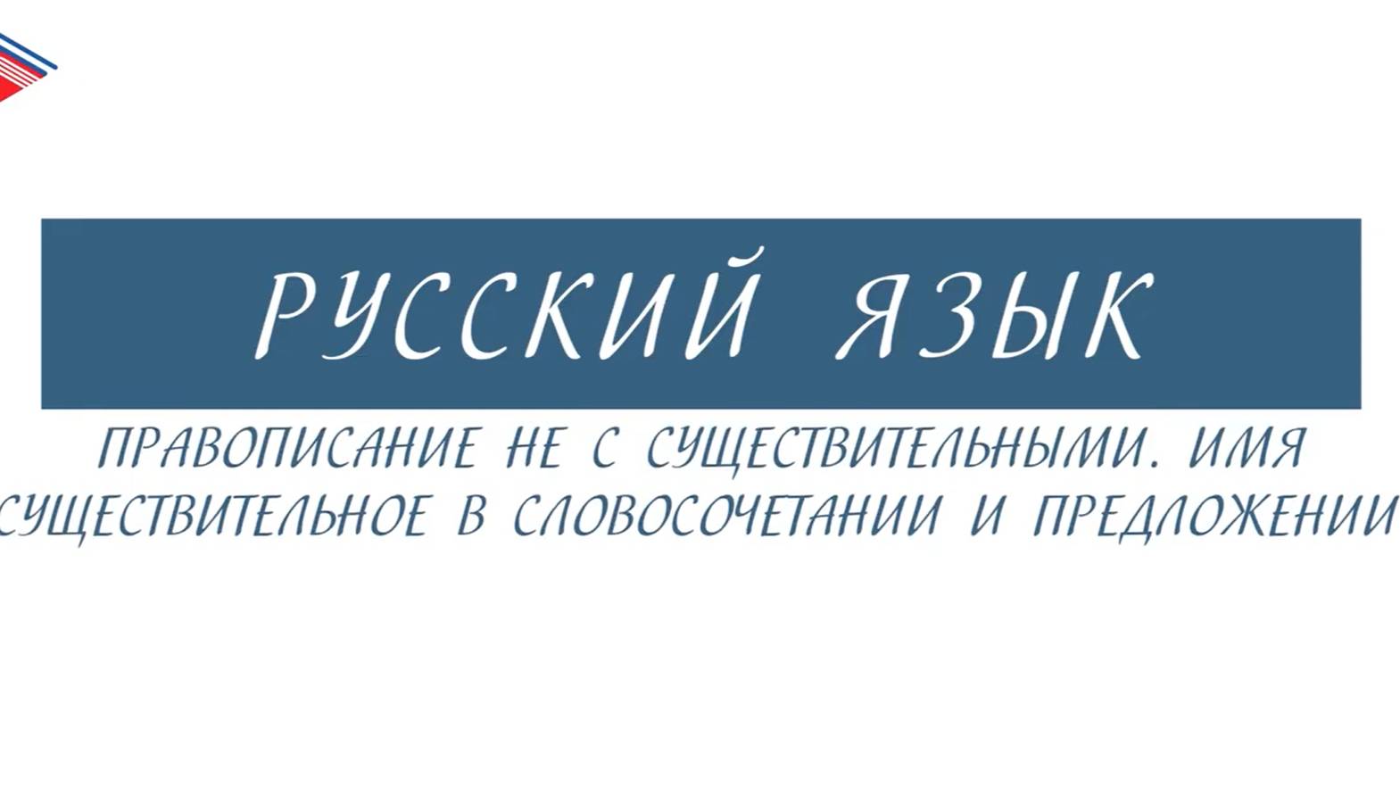 6 класс - Русский язык - НЕ с существительными. Существительное в словосочетании и предложении