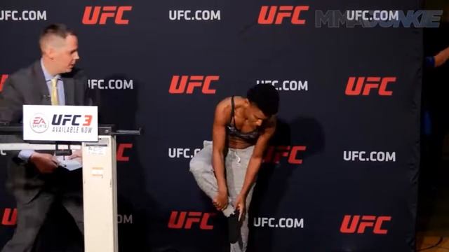 Maryna Moroz and Angela Hill - Official Weigh-ins - (UFC on Fox: Emmett vs. Stephens) - /r/WMMA