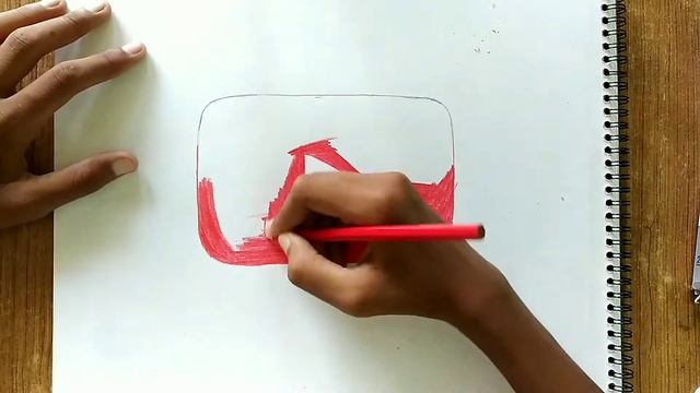YouTube Logo Colour Pencil Drawing