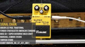 Boss SD-1W Super Overdrive Waza Craft Pedal | Playthrough Demo