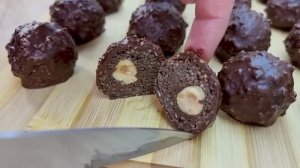 Вкусный десерт к чаю без выпечки_ домашние шоколадные конфетки с ореховой начинкой - готовить легко.