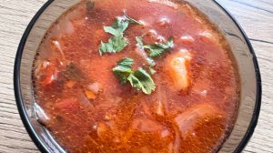 Постный борщ с фасолью (чорба)
