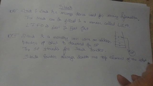 Stack introduction - stack organization - push and pop operations for UGC NET Exam