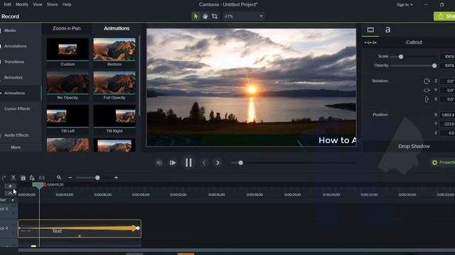 How to Make Scrolling / Rolling Text Effect on Your Video with Camtasia Studio 9 [Tutorials] смотреть онлайн