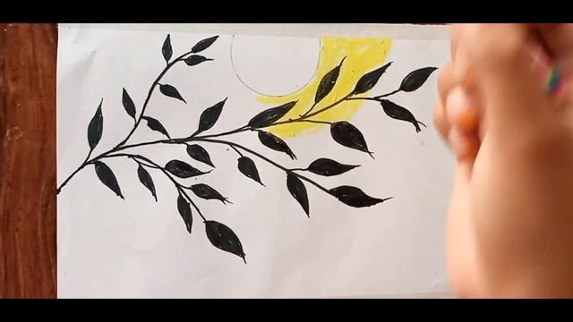 how to draw lovebirds in a sunset oil pastels drawing||step by step||#Nimii arts