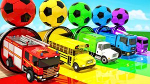 Пять маленьких обезьянок прыгают на кровати - Большие яйца и пожарная машина, детские песенки