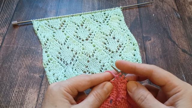 Великолепный ажурный узор спицами. смотреть онлайн