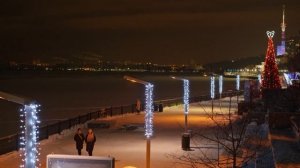 Новая световая одежда Коммунального моста через Каму