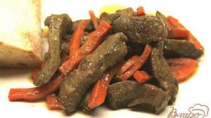 Говяжья печень маринованная в соевом соусе