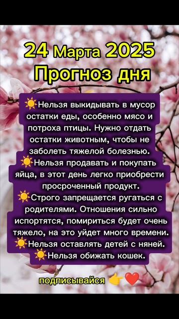 Прогноз дня на 24 Марта 2025 смотреть онлайн