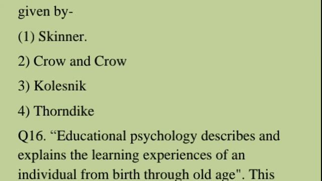 EDUCATIONAL PSYCHOLOGY MCQS SET 1 смотреть онлайн