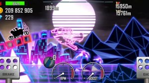 Hill climb racing neon dragon driving moonlander