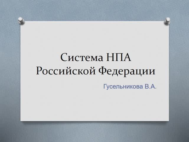 Система НПА