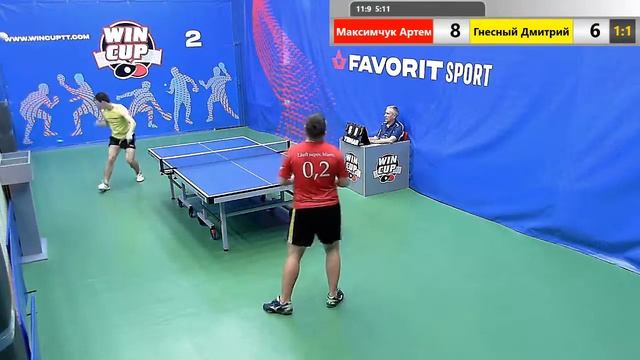Максимчук Артем 2 - 3 Гнесный Дмитрий 24.06.19 Зал № 2 турнир WINCUP смотреть онлайн
