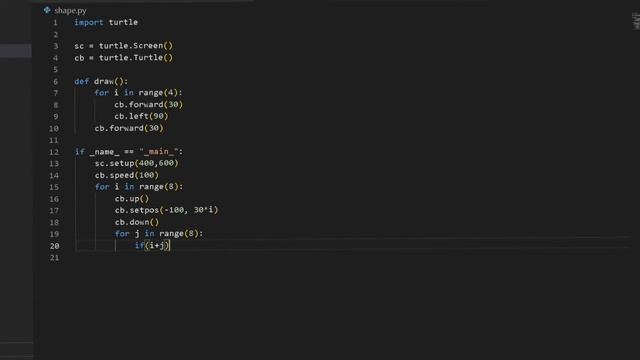 पायथन 🐍 प्रोग्राम प्रिंटिंग चेस♟️ बोर्ड || Python program to print chess board #program #interview