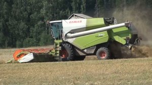 Уборка урожая комбайнами CLAAS.