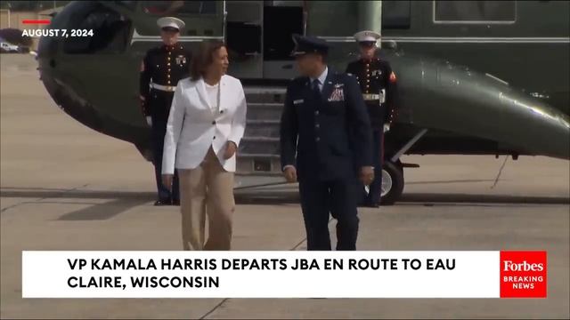 WATCH: Kamala Harris Does Not Answer Reporters' Questions As She Departs JBA To Go To Wisconsin