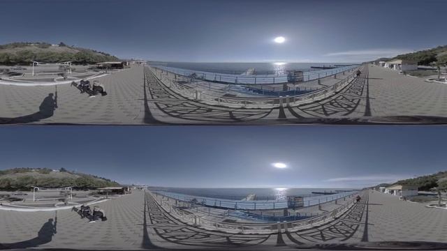Crimea, Alushta embankment, Park of Miniatures Crimea, Black Sea, Ukraine Russia 3D 360 footage смотреть онлайн