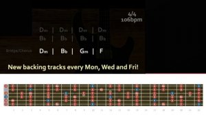 Speacey Melodic Rock Backing Track in Dm