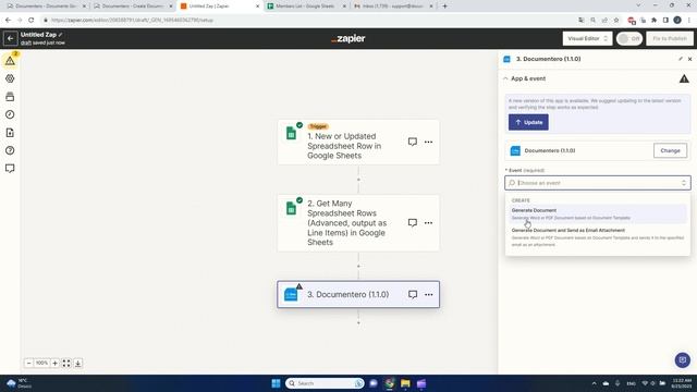 Automate Multiple Google Sheets Rows to Word/PDF: Zapier & Documentero Tutorial