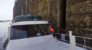 Первое шлюзование яхты «Lady Natalie» в 2023 году.