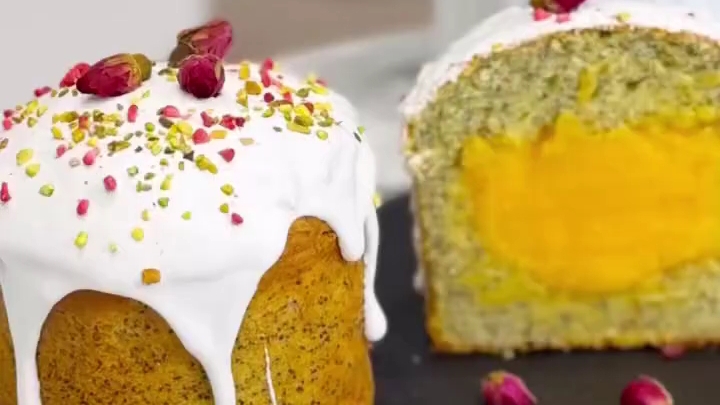 Маковый КУЛИЧ с начинкой...🧁🍋😋    Рецепт в описании ✍️