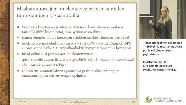 Transnationaalinen osaaminen - näkökulmia maahanmuuttajapotilaan kohtaamiseen psykiatriassa смотреть онлайн