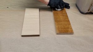 Нанесение морилки на шпон, подготовка шпона, шлифование часть 1