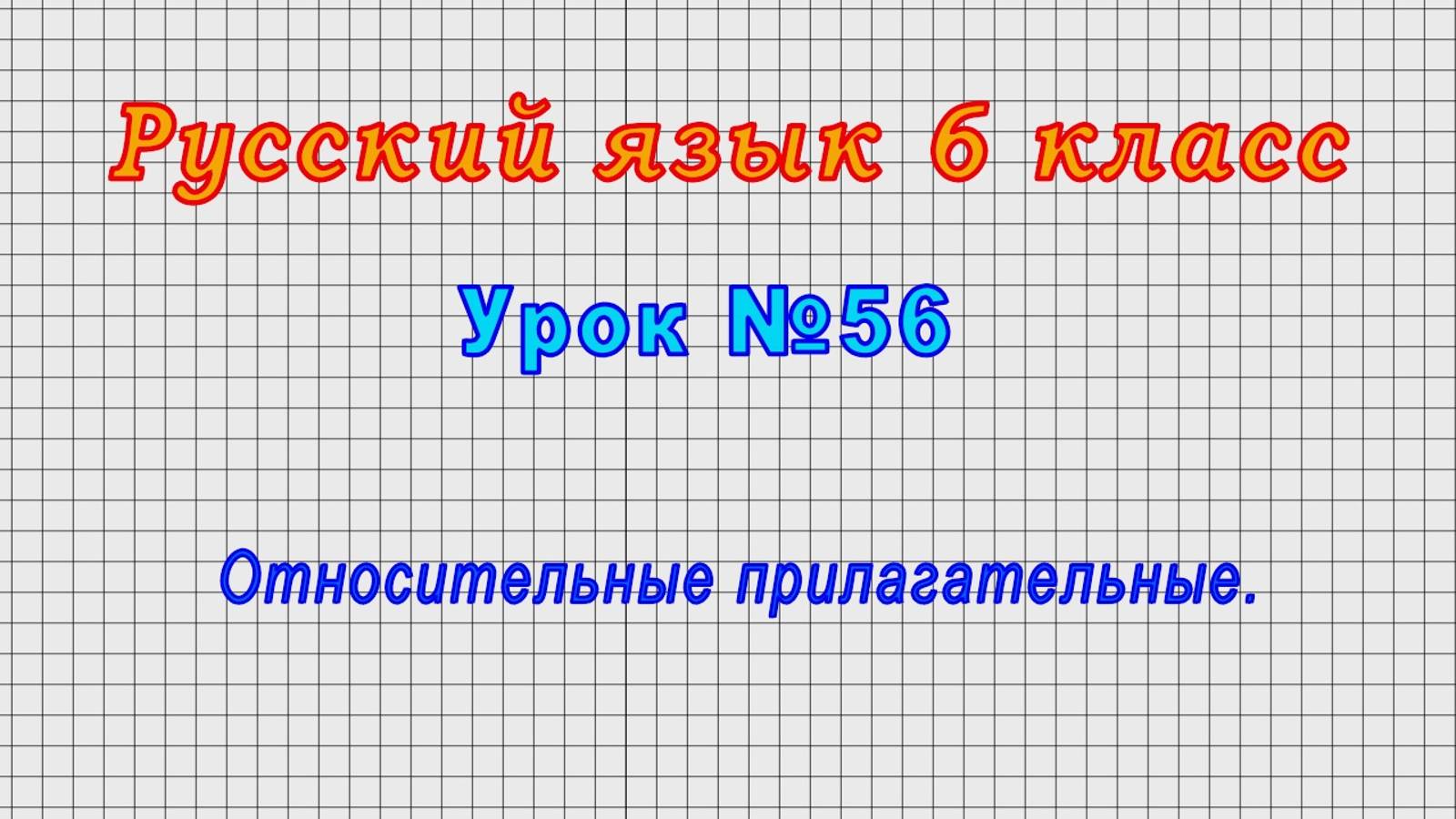 Русский язык 6 класс (Урок№56 - Относительные прилагательные.)