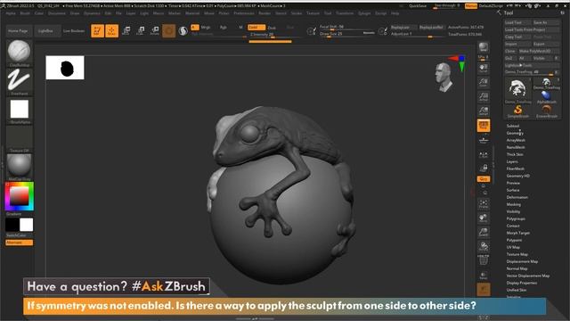 #AskZBrush - Forgot Symmetry? How to Apply Sculpted Detail From One Side to the Other Side