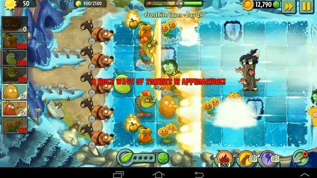 Plants vs Zombies 2 Frostbite Caves Day 24 смотреть онлайн