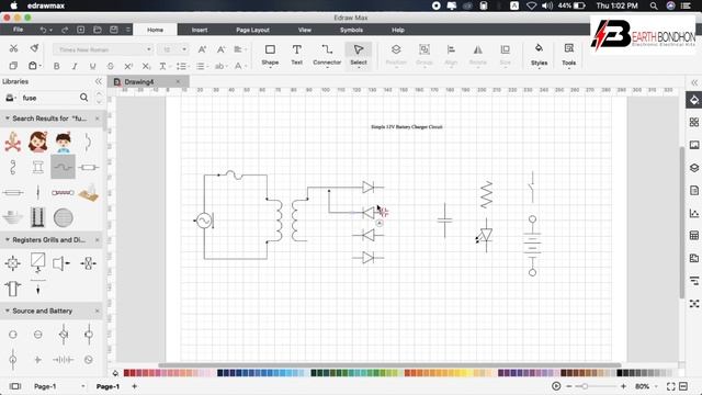 How to Create a Circuit Diagram | 12V Battery | Battery Chargers | EDRAW MAX