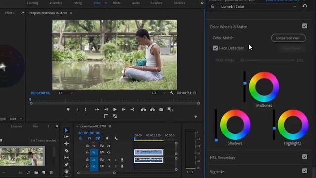 How To color correct in premiere pro (No luts) using lumetri scopes color wheels and match смотреть онлайн