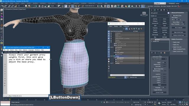 Skirt From Marvelous Designer - Skinning Tricks Using 3ds Max