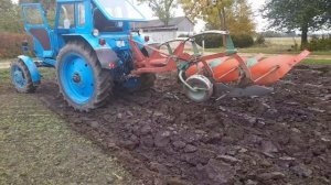 Пахота огорода с трактором МТЗ-82
