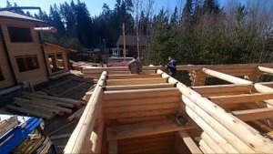 Тарон 147 кран-манипулятор Сборка сруба дома из оцилиндрованного бревна