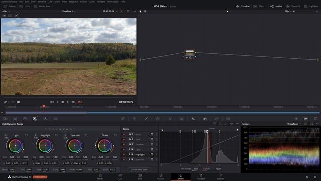 Resolve 17 HDR CONTROLS Fix Skies EASY - Color Grading Workflow смотреть онлайн