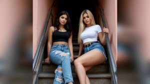 Аппетитные студентки с пышными формами и в коротких юбках