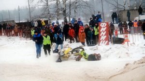 МОТОКРОСС зимний УБОЙНЫЕ прыжки ВИРАЖИ падения покатушки Ковров Motocross 2016 winter Russia