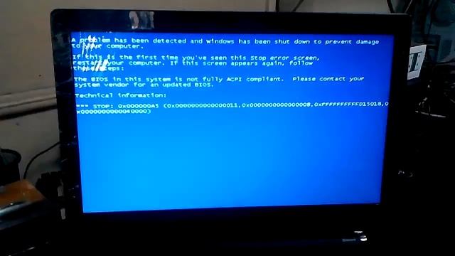 Как исправить ошибку Stop 0x000000A5 при установке Windows 7 на ноутбуке Lenovo G5030 смотреть онлайн