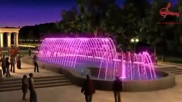 Проектная визуализация работы фонтана в Орловском городском парке культуры и отдыха в г. Орле
