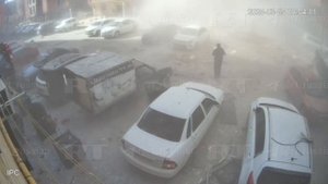 Момент взрыва в многоэтажке в Махачкале