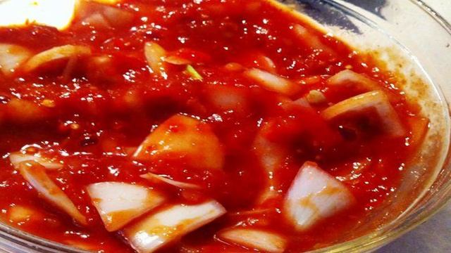 Теплый шашлычный  салат