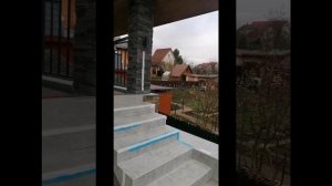 Лестница из керамогранита, терраса, огражлкние
