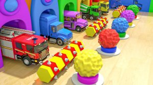 Пожарная машина, Школьный автобус против Высокого моста - Детские песенки