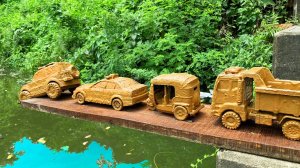 МАШИНКИ В ГРЯЗИ ПРЫГАЮТ С ОБРЫВА В ВОДУ. МУЛЬТИКИ ДЛЯ ДЕТЕЙ