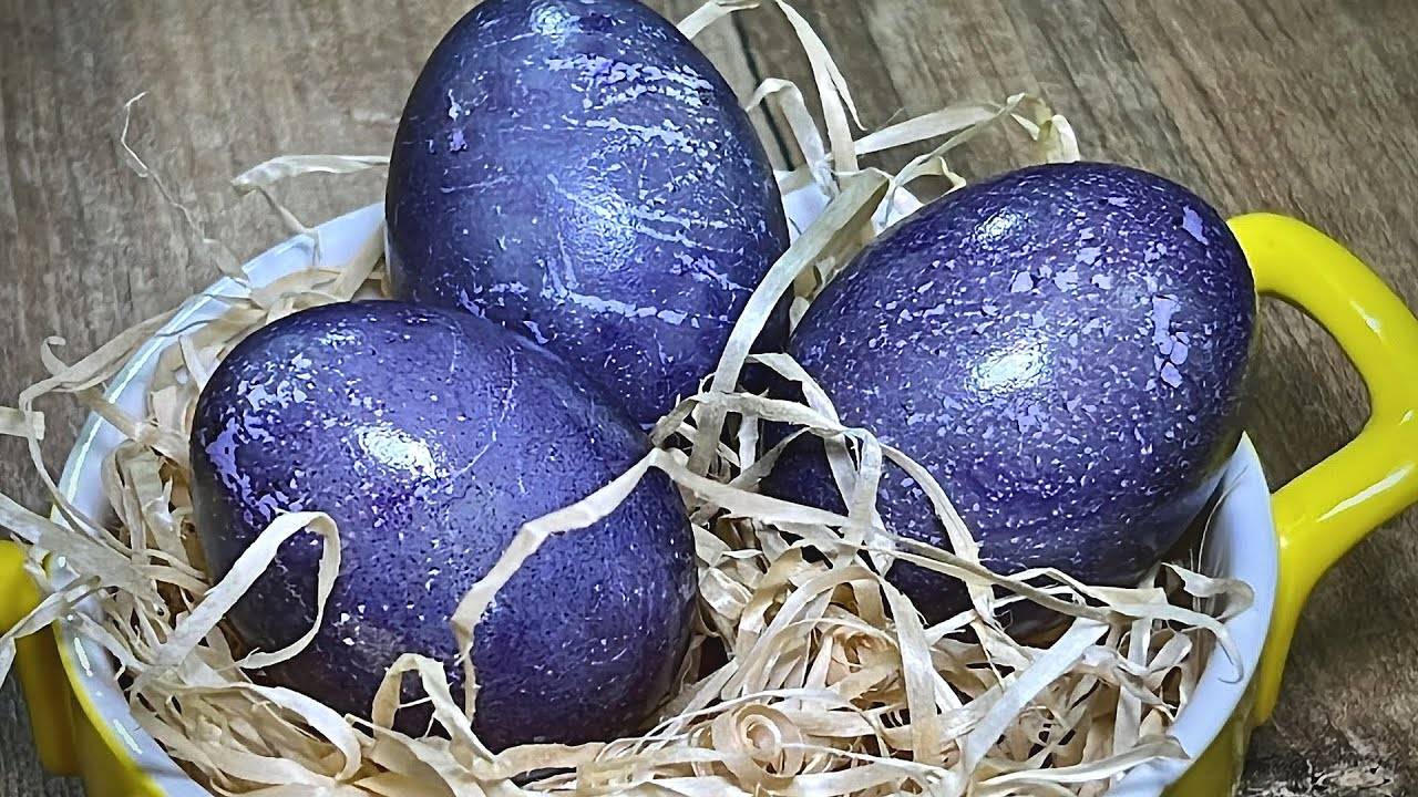 Как Оригинально покрасить яйца в Каркаде на Пасху 2025 Космические яйца